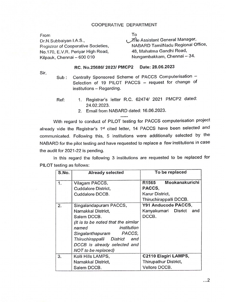 Revised PilotPACCS Replacement28062023 | PDF