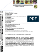 Denuncia Ante La Comunidad Nacional e Internacional