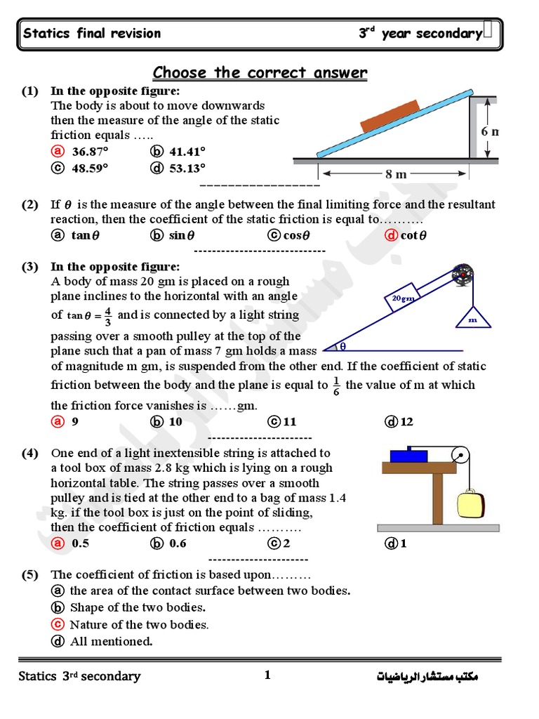Statics Pdf Force Friction