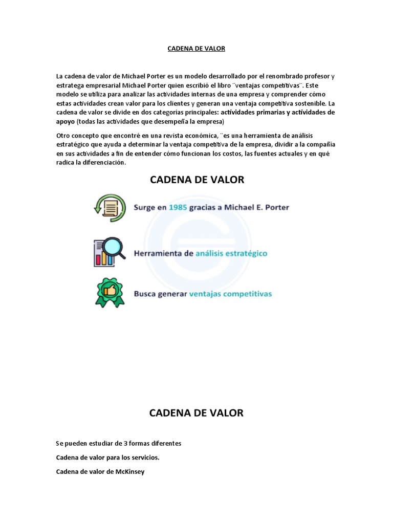 Cadena de Valor de Michael Porter | PDF | Cadena de valor | Logística