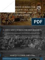 Education During The Reformation Era J Age of