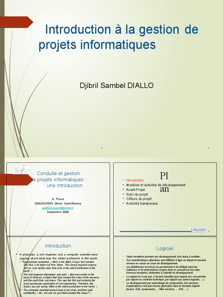 GP Introduction | PDF | Gestion de projet | Développement de logiciel