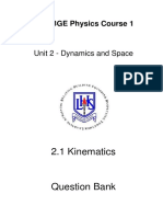(523090) 2.1 BGE 1 - Kinematics Question Bank