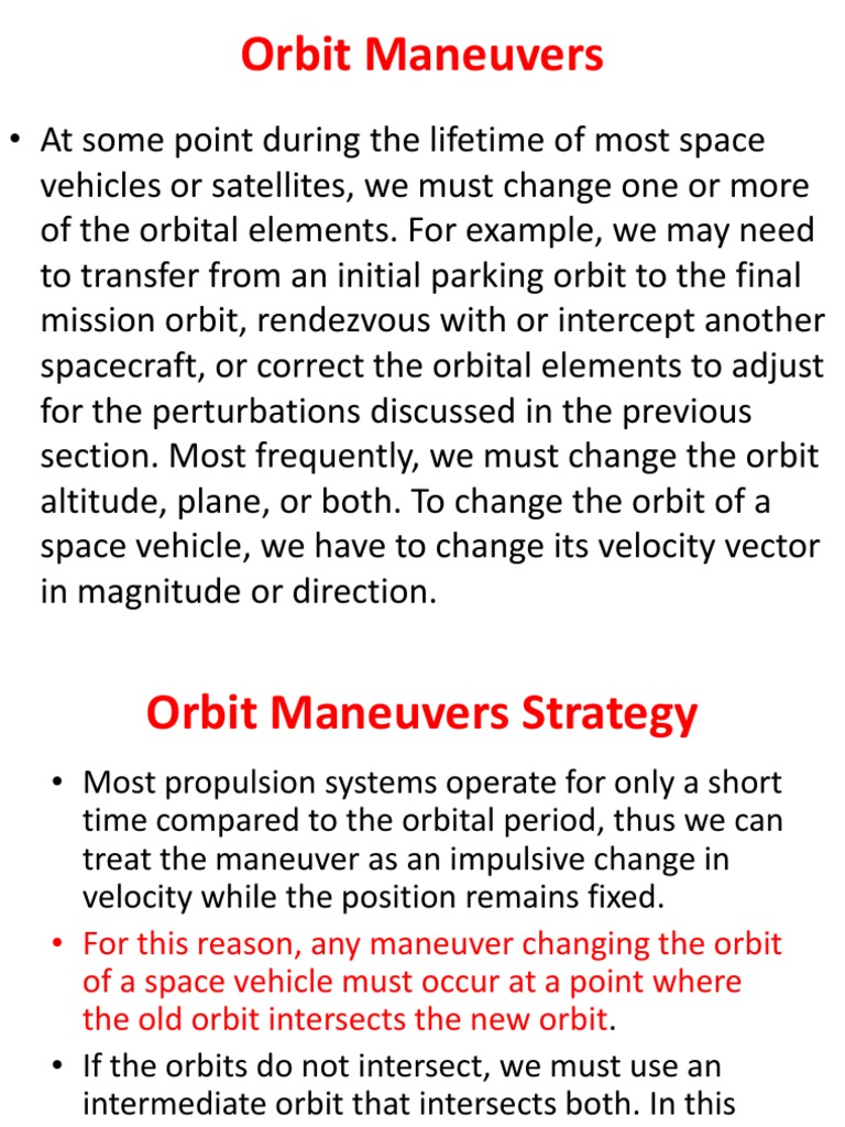 Satellite Orbit Maneuvers Explained | PDF | Orbital Maneuver | Orbit