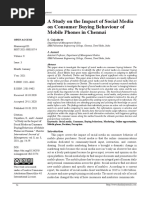 A Study On The Impact of Social Media On Consumer Buying Behaviour of Mobile Phones in Chennai