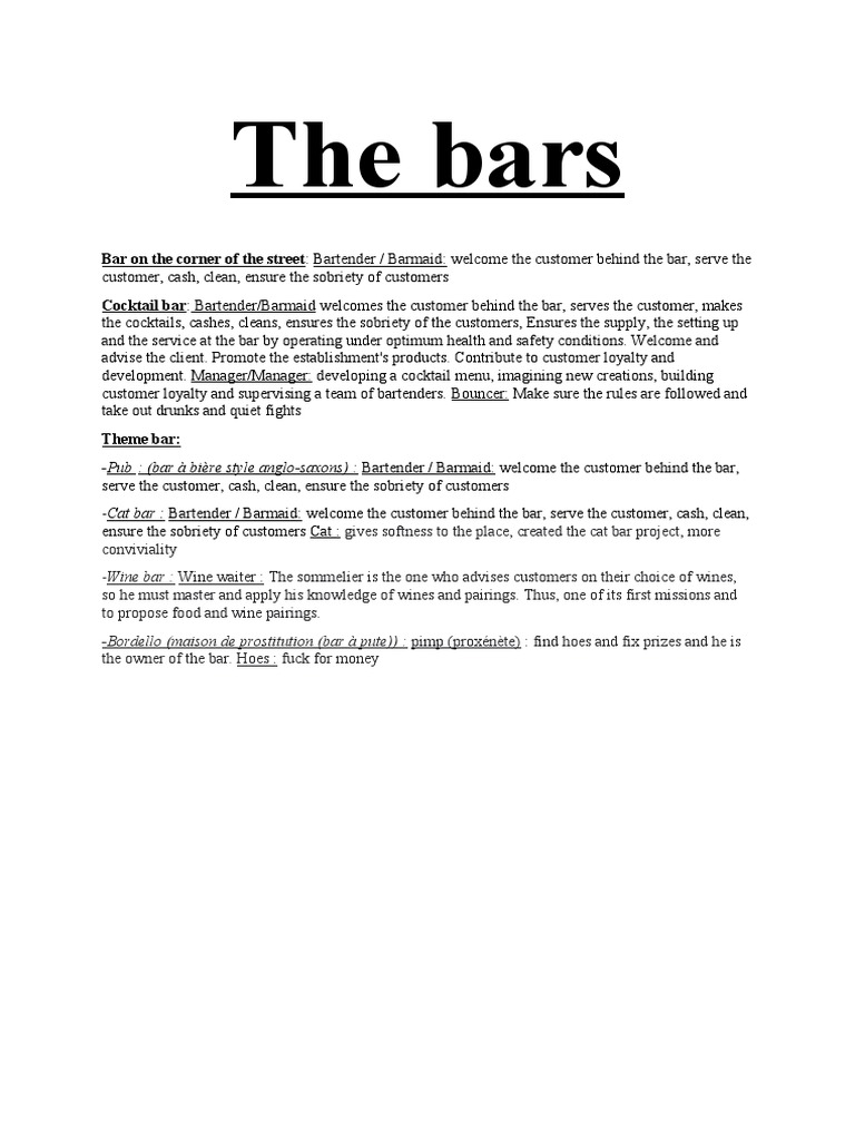 Les Bars PDF