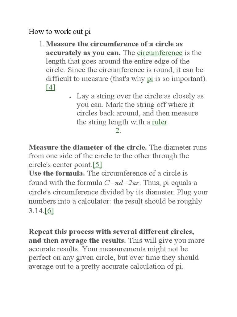 How To Work Out Pi | PDF