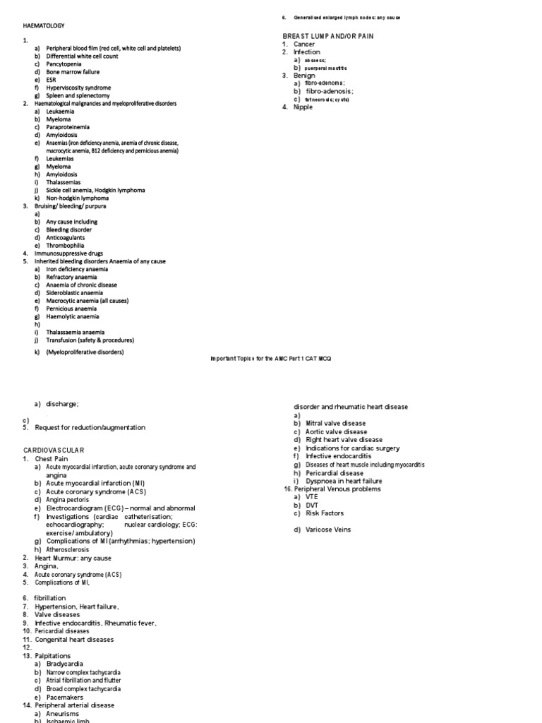 amc-part-1-cat-mcq-examination-important-topics-pdf-cardiology-heart