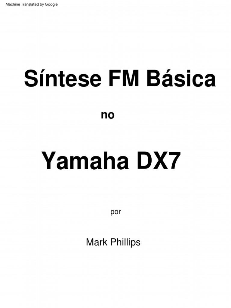 Yamaha dx7 Basic FM Synthesis PDF Som Harmônica