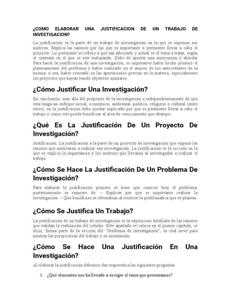 Justificación de La Investigación | PDF | Conocimiento | Cognición