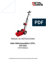 Manual de Instrucciones: Gato Hidroneumático 22Tn. CAT 822