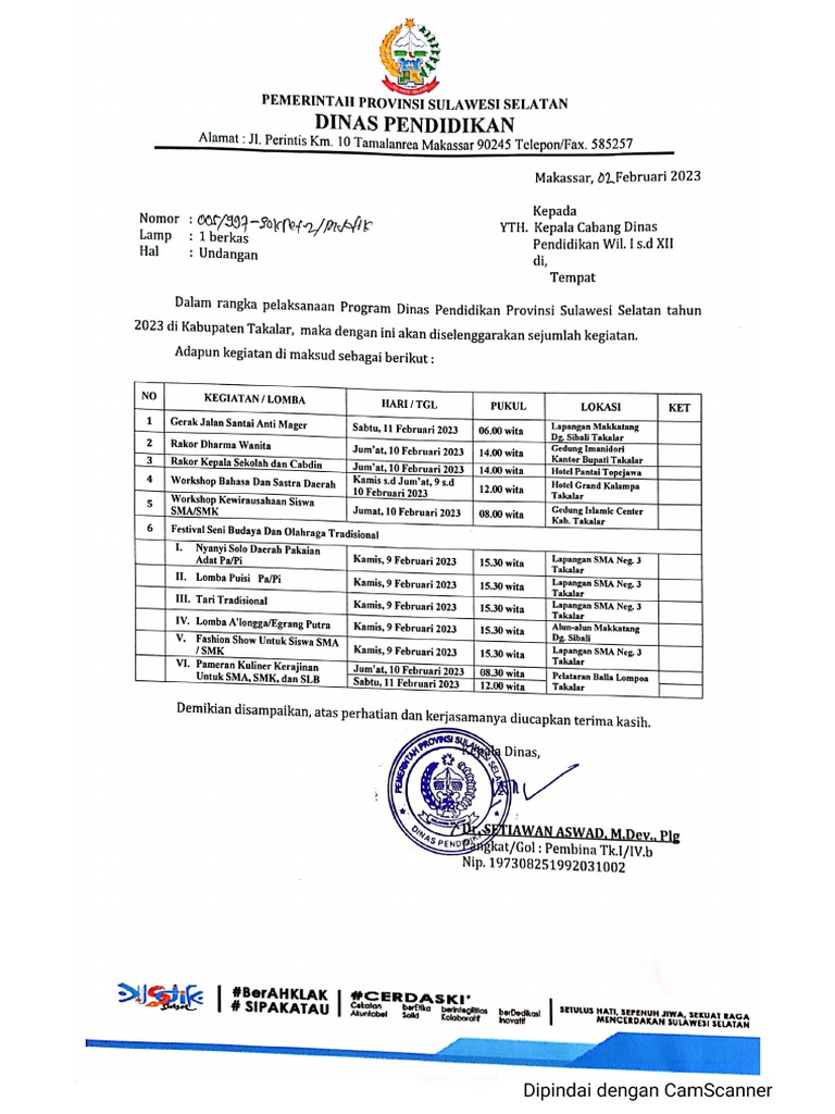 Undangan Kegiatan Dan Lomba | PDF