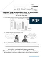 2019 - 5º Ano - Avaliação de Matemática Do 1º TRI