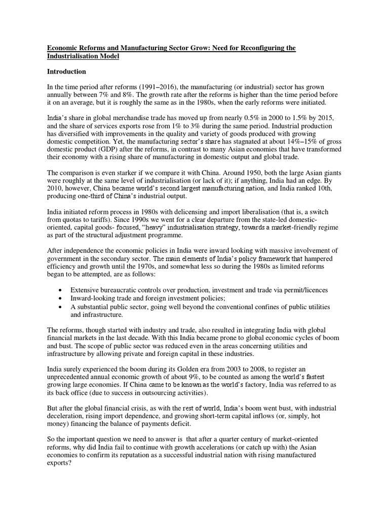 Manufacturing Sector Pdf Economic Growth Business Cycle