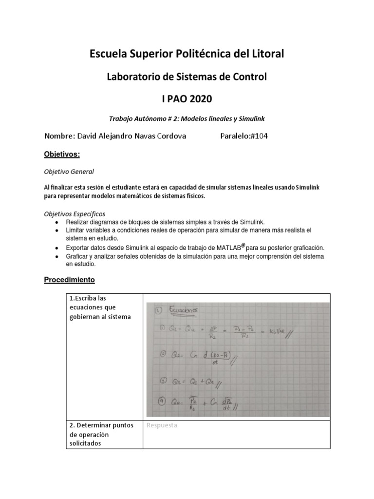 Escuela Superior Politécnica Del Litoral: Laboratorio de Sistemas de ...