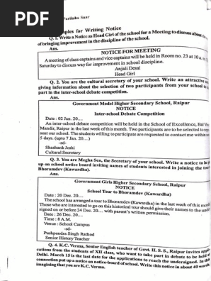 notice writing 12