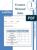 1er Grado - Examen Mensual Julio (2022-2023)