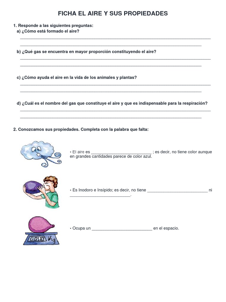 Propiedades del Aire para Niños | PDF