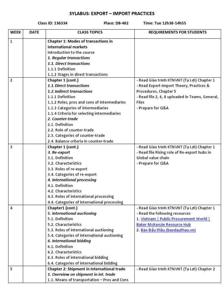 Class 11 Import Procedures Overview | PDF | International Trade ...