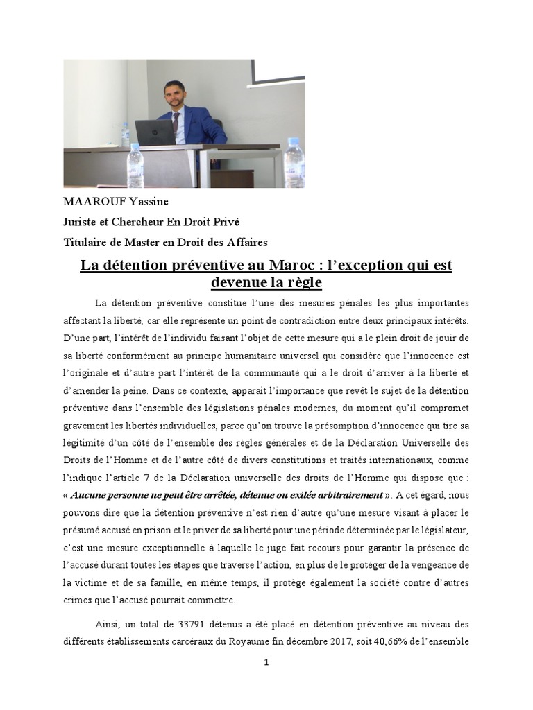 La Detention Preventive | PDF | Prison | Crime et violence