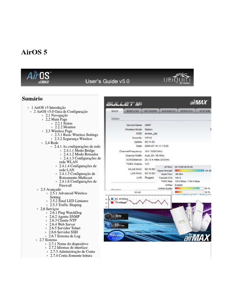 Guia de Configuração do AirOS v5.0 | PDF | Rede de computadores ...