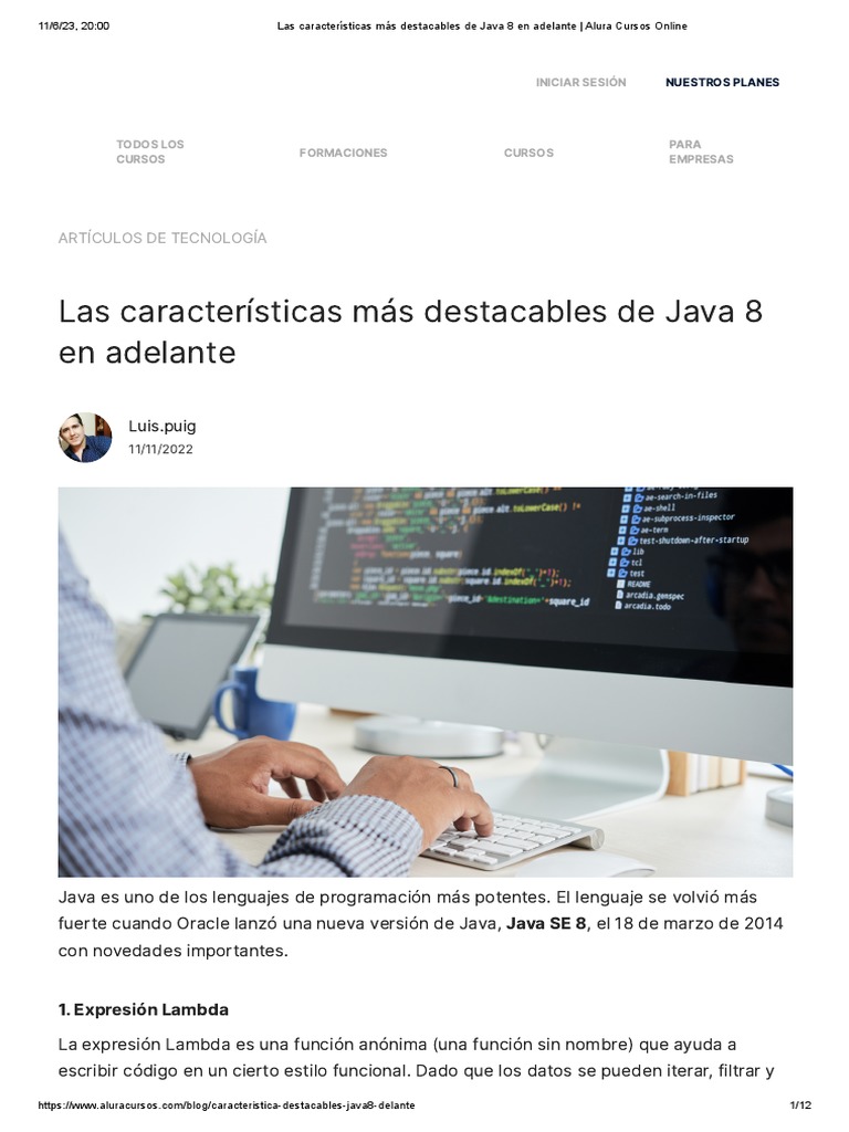 Características Clave de Java 8+ | PDF | Java (lenguaje de programación ...