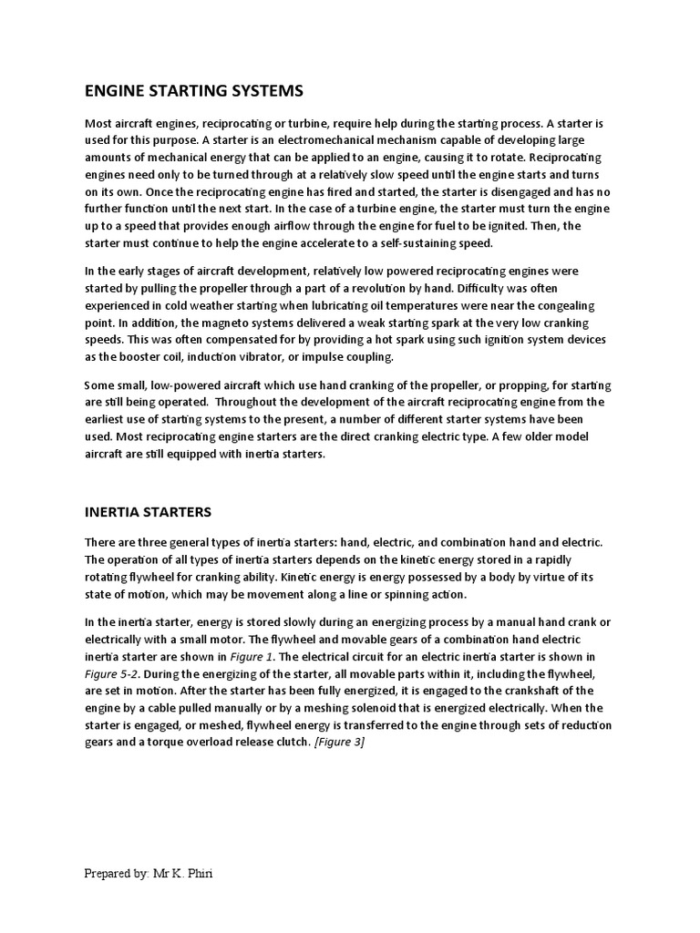 Engine Starting Systems PDF Vehicles Electricity