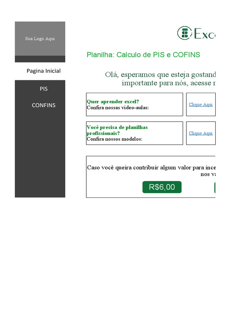 Cálculo de PIS e COFINS Simplificado | PDF | Comércio | Dinheiro