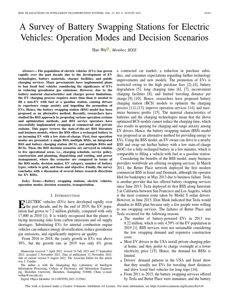 Battery Swapping Stations for EVs | PDF | Electric Vehicle | Battery ...
