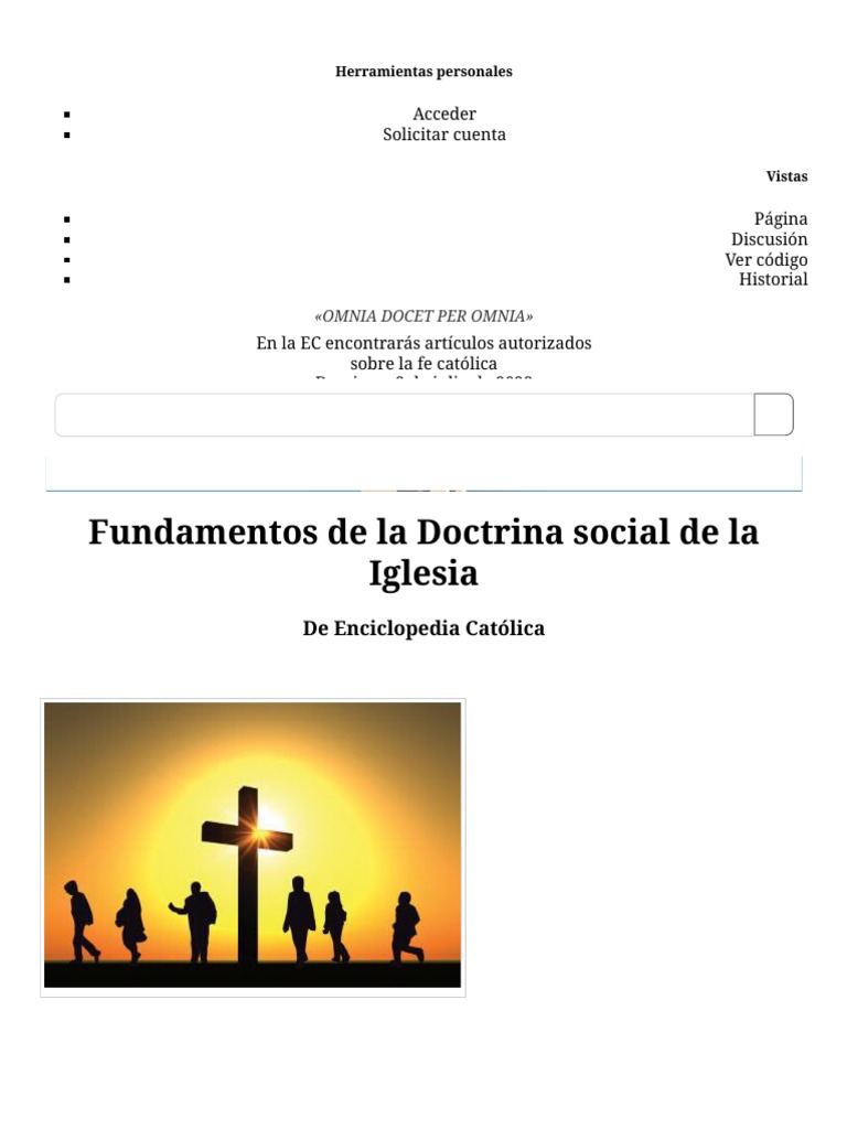 Fundamentos de la Doctrina Social Católica | PDF | Iglesia Católica ...