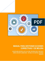 Manual para Gestionar Acciones Correctivas y de Mejora v1 0