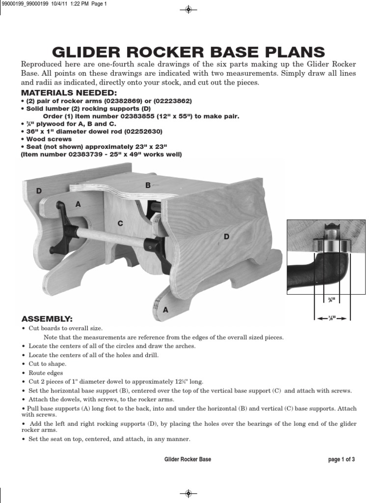 Glider Rocker Base Plans PDF Screw Secondary Sector Of The Economy