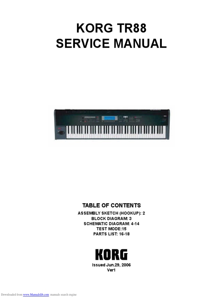 Korg Tr88 Service | PDF | Computer Engineering | Computing