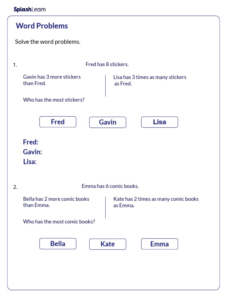 Model The Multiplication Word Problems Worksheet | PDF