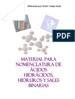 Guía de Nomenclatura de Hidrácidos, Hidruros y Sales Binarias