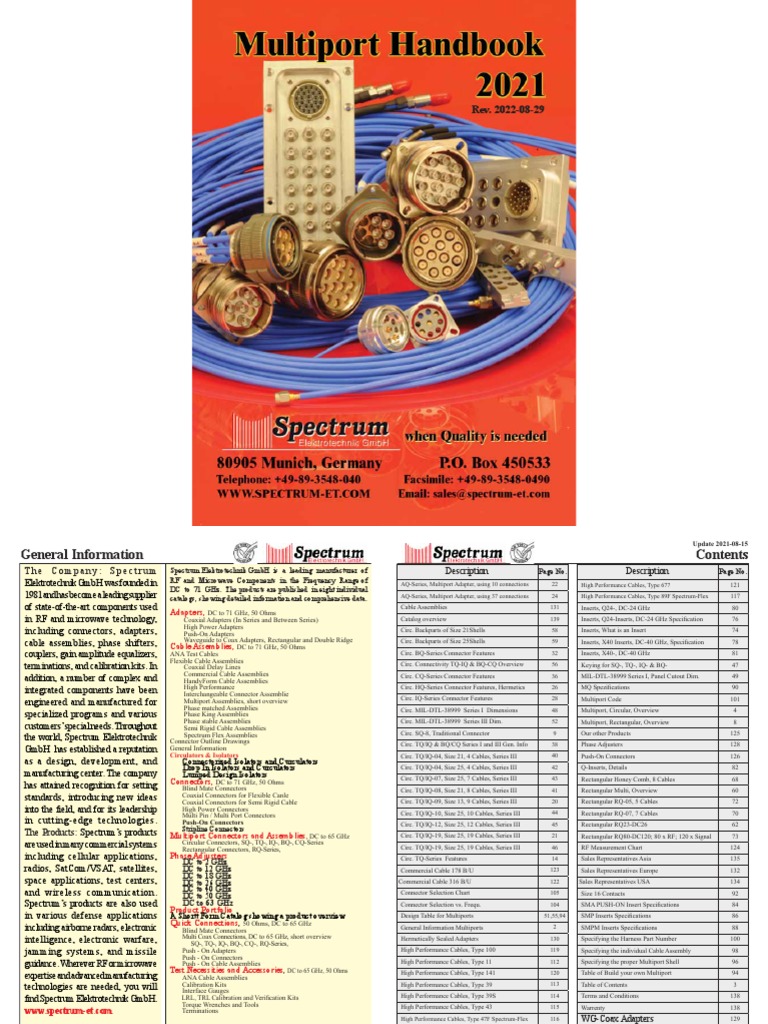 Spectrum Handbook Multipin Connectors PDF Electrical Connector