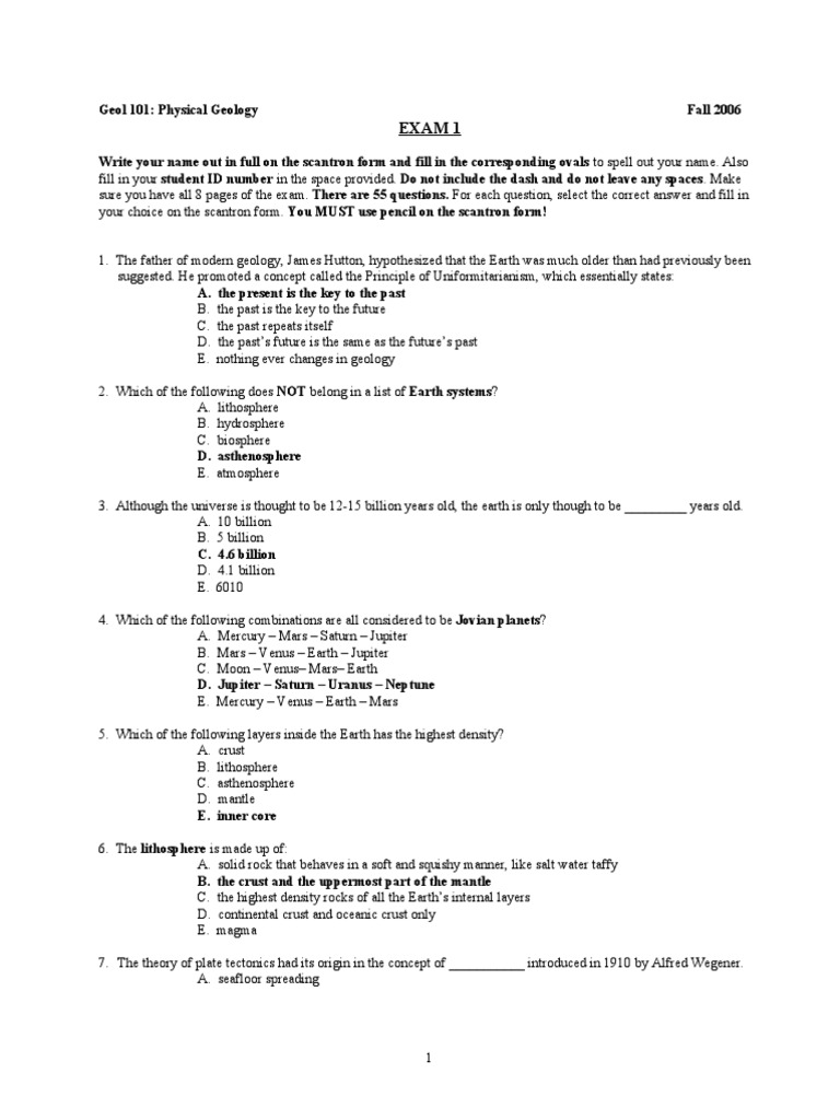Physical Geology Questions.3 PDF Plate Tectonics Magma