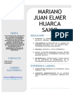 Mariano Juan Elmer Huarca Saico: Perfil Educación