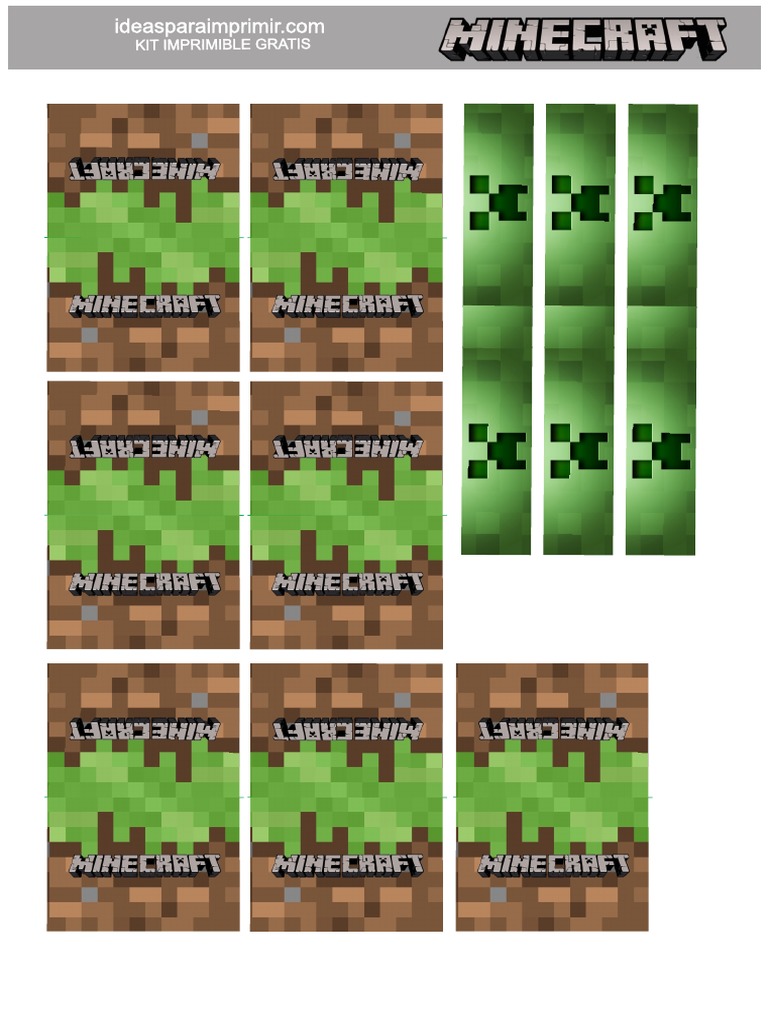 Minecraft Etiquetas Stickers Kit Imprimible Minecraft Gratis | PDF