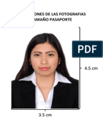 Dimenciones de Las Fotografias Tamaño Pasaporte