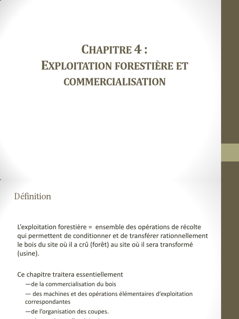 Exploitation forestière et commercialisation | PDF | Exploitation ...