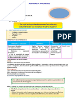 D1 A2 SESION PS. ¿Por Qué Es Importante Conocer Los Saberes y Costumbres de Las Personas de Otros Lugares