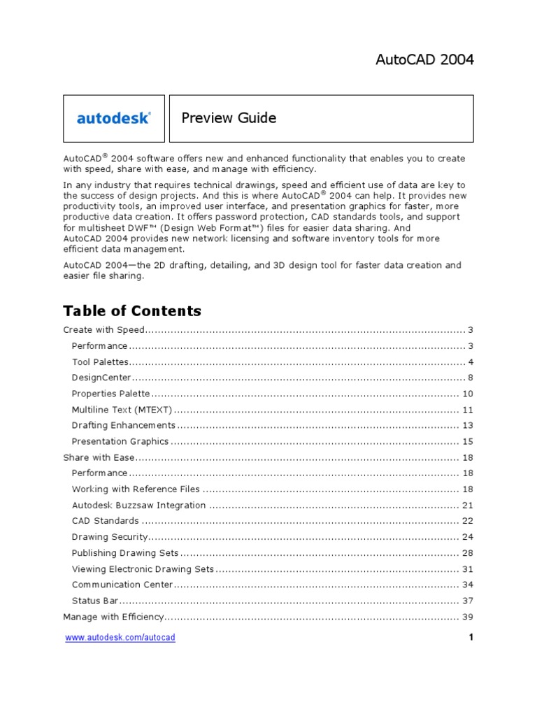 AutoCAD 2004: Enhanced Drafting Tools | PDF | Auto Cad | Autodesk