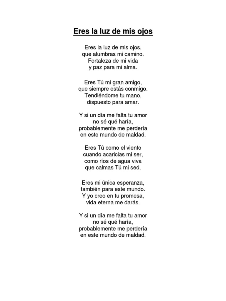 Eres la luz de mis ojos | PDF