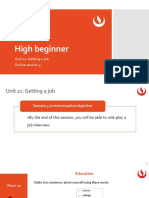 High Beginner: Unit 11: Getting A Job Online Session 3