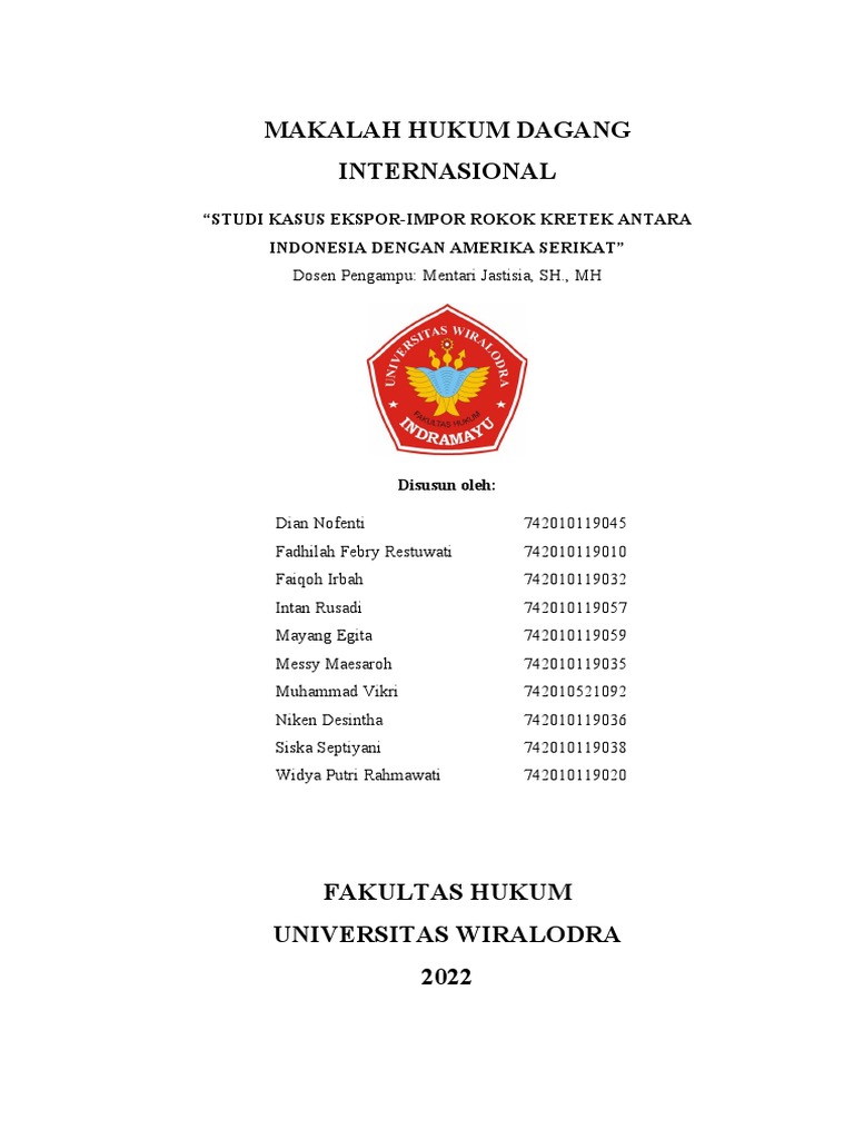 Kasus Ekspor-Impor Rokok Kretek Indonesia | PDF