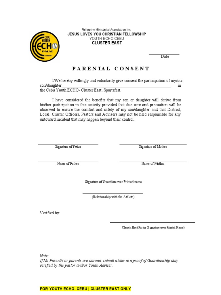 Parental Consent for Sportsfest Participation | PDF