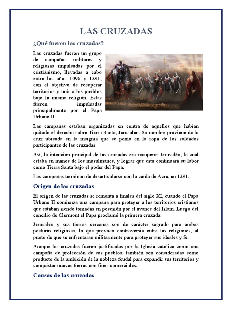 Las Cruzadas: Historia y Consecuencias | PDF | Cruzadas | imperio Bizantino