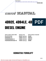 Komatsu Forklift 4d92e 4d94le 4d98e Shop Manual