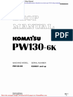 Komatsu Wheeled Excavators Pw130 6 Shop Manual